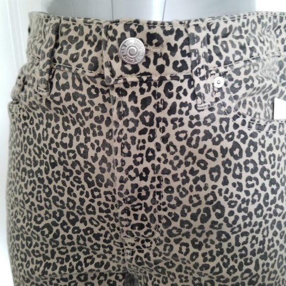 Mango Skinny Ankle / High Waist Animal Print Jeans - Picture 3 of 6